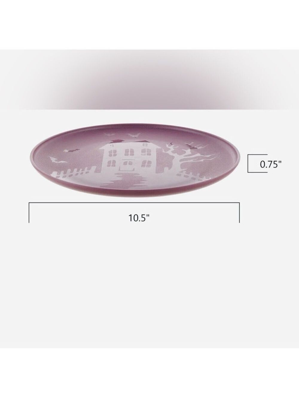 Mainstays Haunted House Dinnerware Set Purple Plum 3 Piece 3-Piece - Picture 14 of 16
